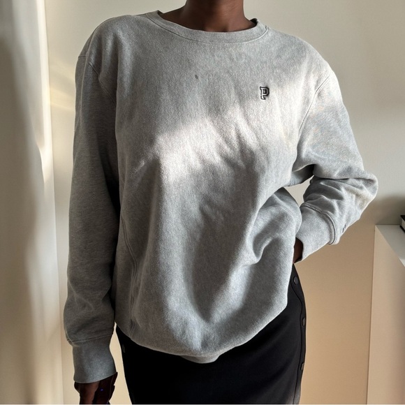 PINK Victorias Secret Gray Crewneck Sweater - Picture 1 of 7